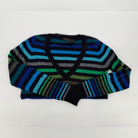 The Limited Multicolor Striped V-Neck Sweater - Picture 3 of 7